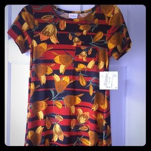 Lularoe Carly Black Floral Pattern XXS